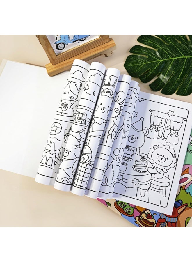 Peachjoy Cozy Friends Series Coloring Book for Adults and Teens Featuring Super Cute Animal Characters with Easy and Simple Designs for Relaxation 40 Hand Drawn Pages Ready for Coloring - Image 2