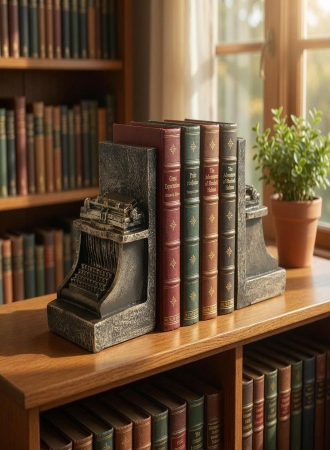 بيلا فاصل كتب بيلا 25747 مزخرف، على شكل آلة كاتبة، بتصميم كلاسيكي عتيق، مناسب لرفوف الكتب وديكور المنزل، 7 بوصات - Image 5