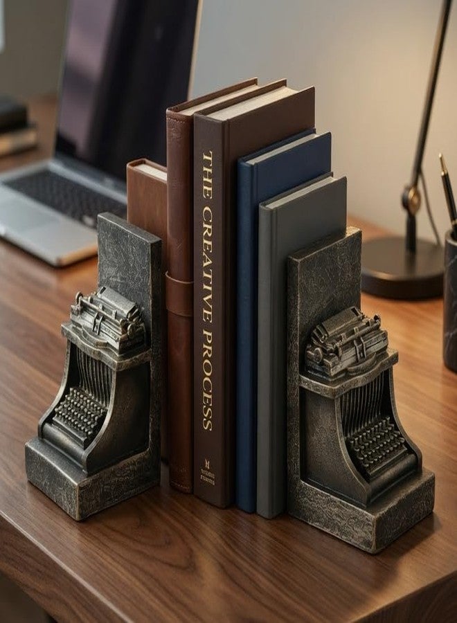 بيلا فاصل كتب بيلا 25747 مزخرف، على شكل آلة كاتبة، بتصميم كلاسيكي عتيق، مناسب لرفوف الكتب وديكور المنزل، 7 بوصات - Image 4