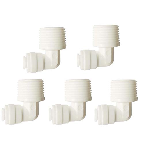 YZMSZ YZM Quick Connect fittings RO Water Filters (5pack, Elbow, 1/2" Male x 1/4" OD tube) - Image 1