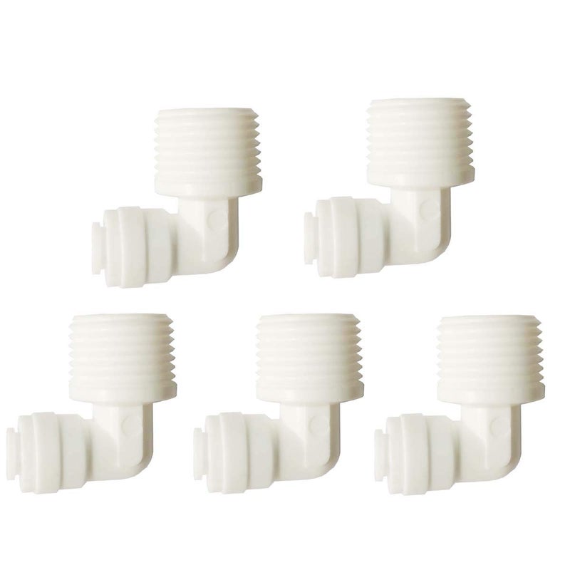 YZMSZ YZM Quick Connect fittings RO Water Filters (5pack, Elbow, 1/2" Male x 1/4" OD tube) - Image 5