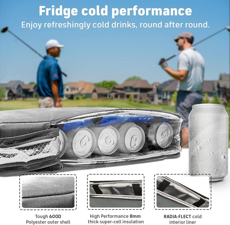 INTHEZONE Frostbox Golf Bag Cooler with Ice Pack | Insulated 6-Can Beer Sleeve | Stays Cold for Hours Discreet Hidden Design - Fits in Golf Bag - Image 5