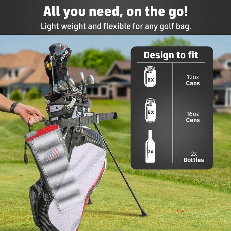 INTHEZONE Frostbox Golf Bag Cooler with Ice Pack | Insulated 6-Can Beer Sleeve | Stays Cold for Hours Discreet Hidden Design - Fits in Golf Bag - Image 2