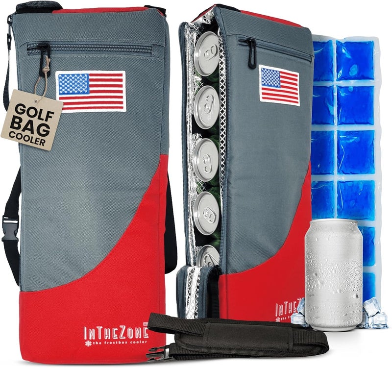 INTHEZONE Frostbox Golf Bag Cooler with Ice Pack | Insulated 6-Can Beer Sleeve | Stays Cold for Hours Discreet Hidden Design - Fits in Golf Bag - Image 1