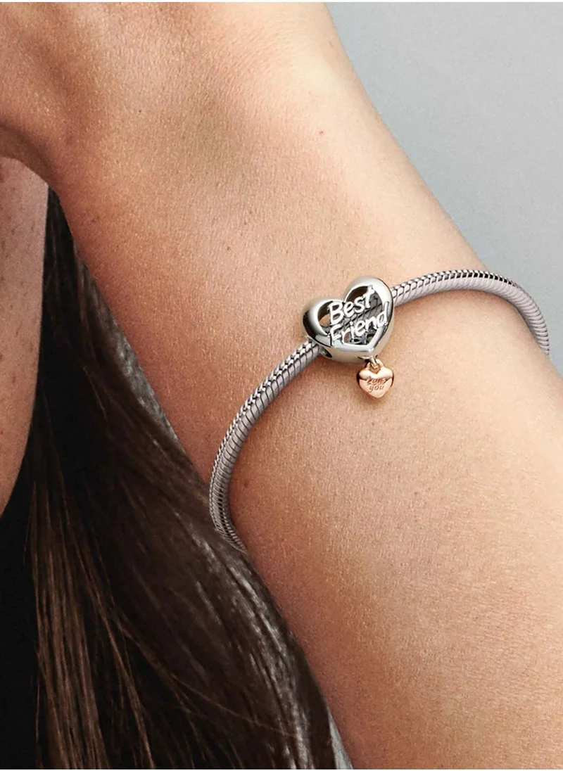 PANDORA Love You Best Friend Heart Charm