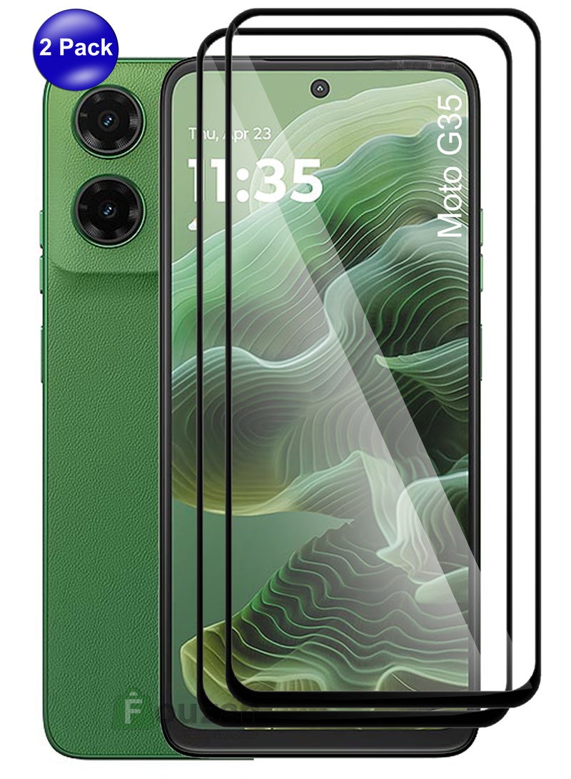 [2 Pack] Generic Glass Screen Protector For Motorola Moto G35 -Black - Image 1