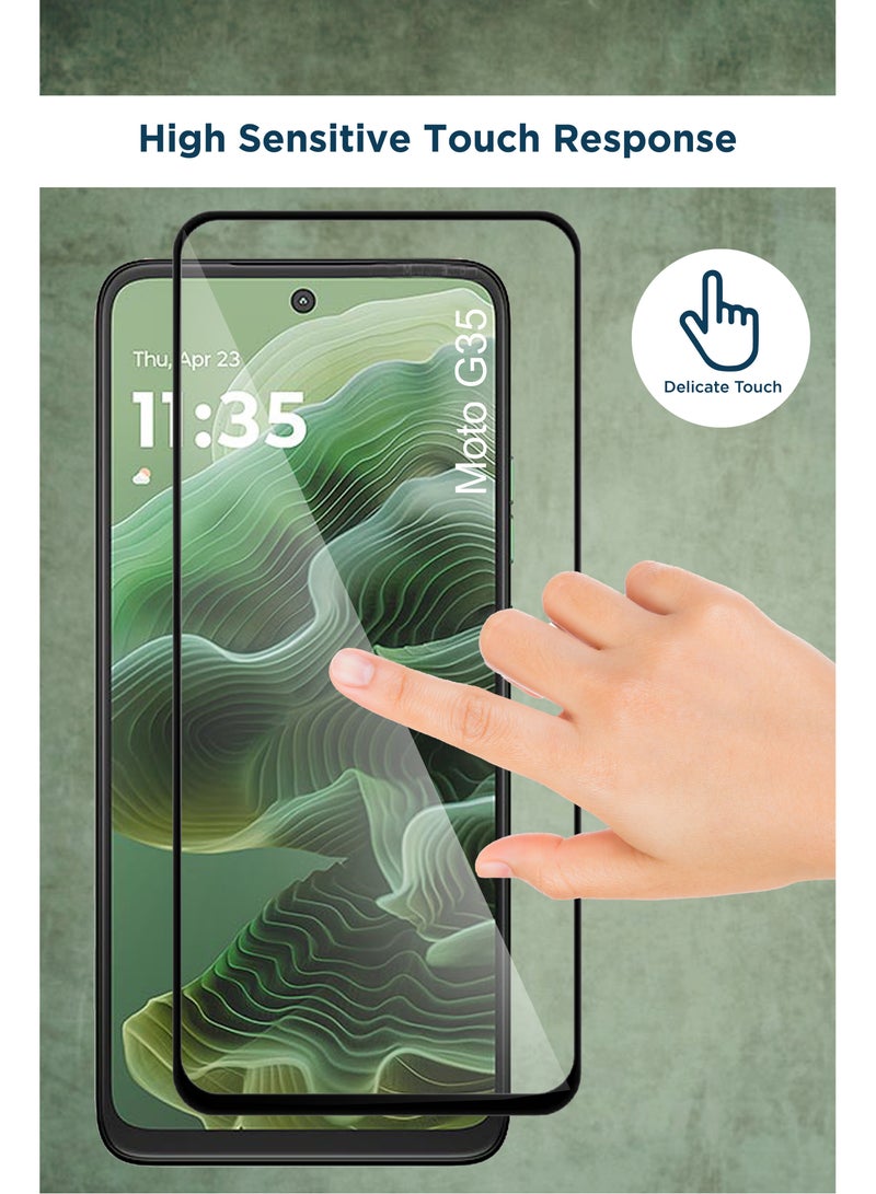 [2 Pack] Generic Glass Screen Protector For Motorola Moto G35 -Black - Image 3