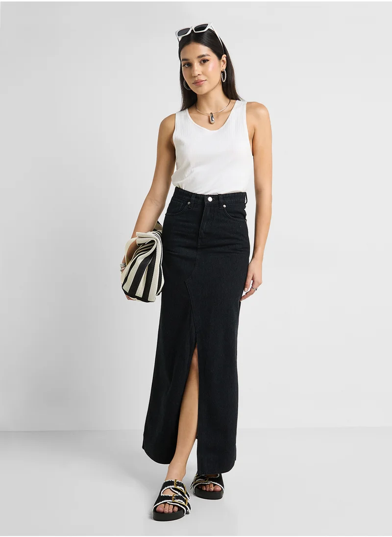 Ginger Denim Maxi Skirt