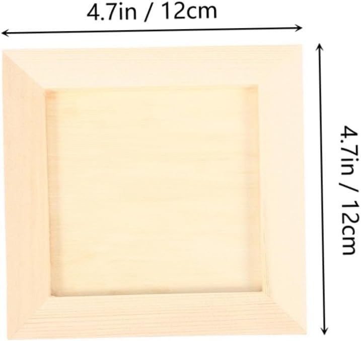 إطارات صور خشبية من Ciieeo، 5 قطع بحجم 12x12 سم، لمشاريع الرسم اليدوي، إطارات حرفية من خشب الصنوبر الفاتح، إطارات صور فارغة للعرض على الحائط أو الطاولة. - Image 2