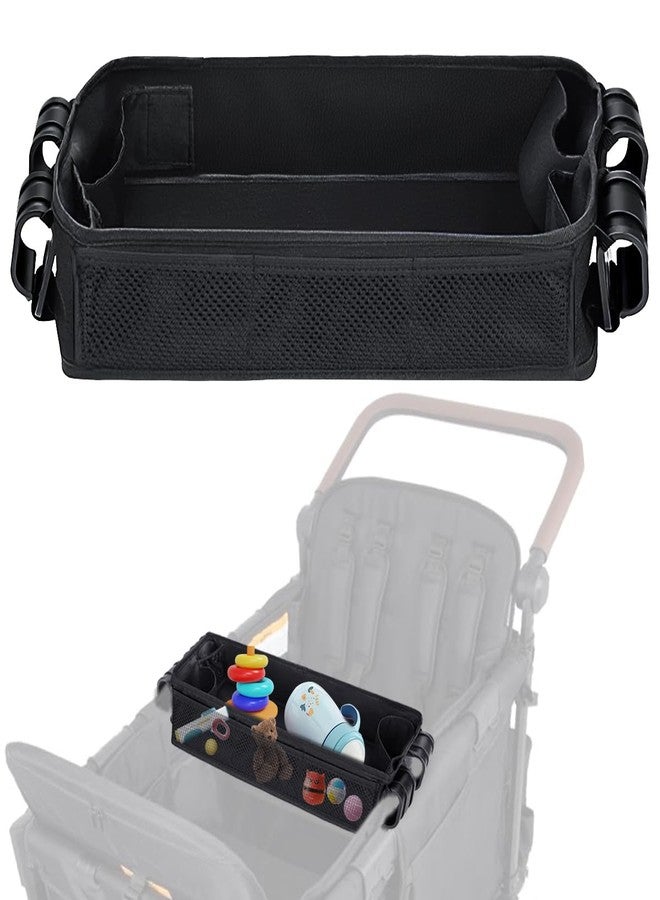 صينية وجبات خفيفة لعربة الأطفال متوافقة مع عربة Wonderfold Wagon - تم تطويرها بقاعدة سميكة للغاية، وجوانب من الجلد الصناعي المقاوم للماء، وجيوب شبكية جانبية لمزيد من المتانة (سلسلة W2 السميكة) - Image 1