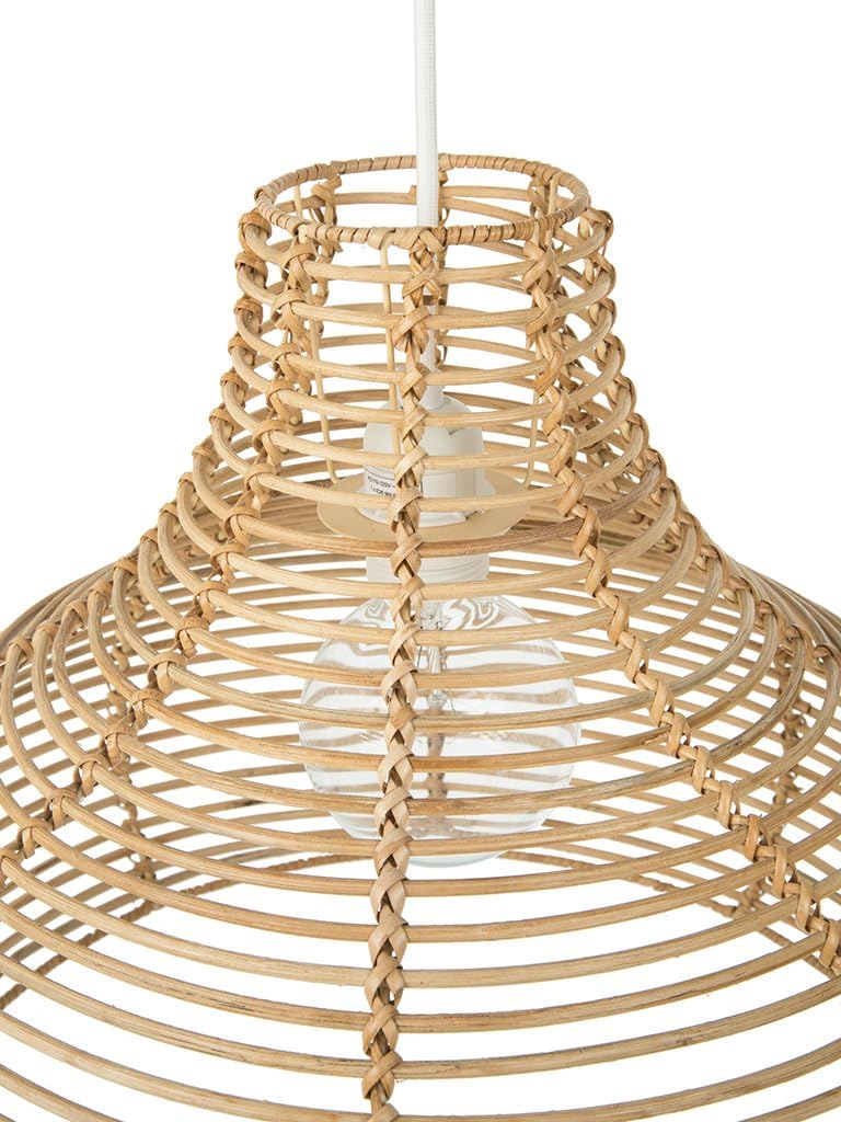 Kouboo KOUBOO Palau Continuous Weave Wicker Dome Lamp  Rattan Pendant Light  Chandelier Ceiling Fixtures Shades for Kitchen Island Home Dcor Large Natural  - Image 2