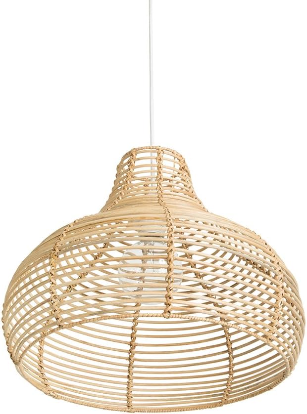 Kouboo KOUBOO Palau Continuous Weave Wicker Dome Lamp  Rattan Pendant Light  Chandelier Ceiling Fixtures Shades for Kitchen Island Home Dcor Large Natural  - Image 3