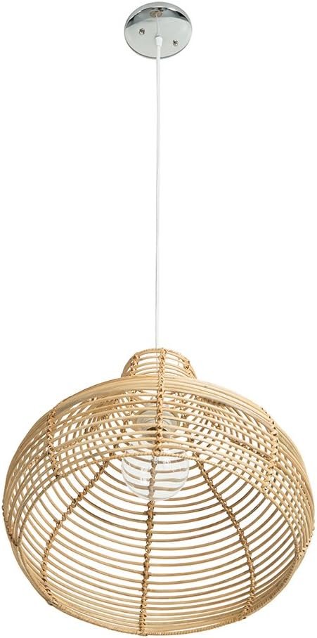 Kouboo KOUBOO Palau Continuous Weave Wicker Dome Lamp  Rattan Pendant Light  Chandelier Ceiling Fixtures Shades for Kitchen Island Home Dcor Large Natural  - Image 4