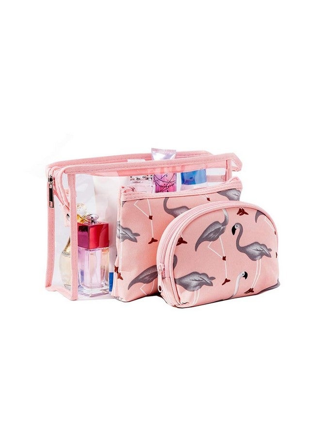 Sohansh Cosmetic Organizer Set of 3 Makeup Bags - Large, Medium, Small Zipper Pouches for Women & Girls | Transparent Travel Kit for Toiletries, Vanity, and Makeup Storage - Image 1