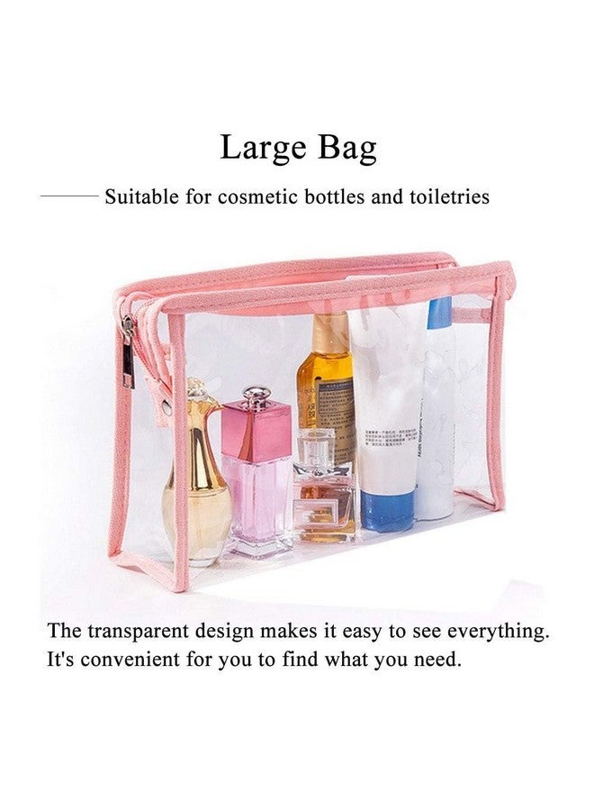 Sohansh Cosmetic Organizer Set of 3 Makeup Bags - Large, Medium, Small Zipper Pouches for Women & Girls | Transparent Travel Kit for Toiletries, Vanity, and Makeup Storage - Image 5