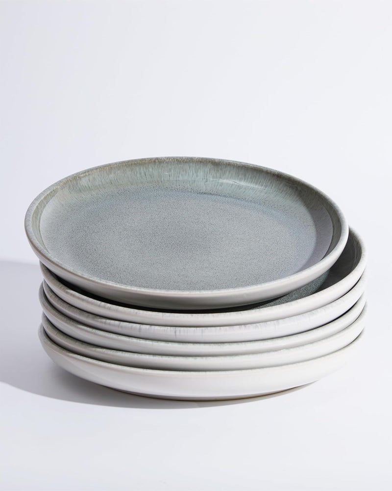 Pokini Gradient Green Dinner Plates Set of 6 10 Inch Reactive Glaze Ceramic Plates Set Modern Dinnerware Dishes Set for Kitchen Microwave  Dishwasher Safe Highly Chip and Crack Resistant  - Image 1