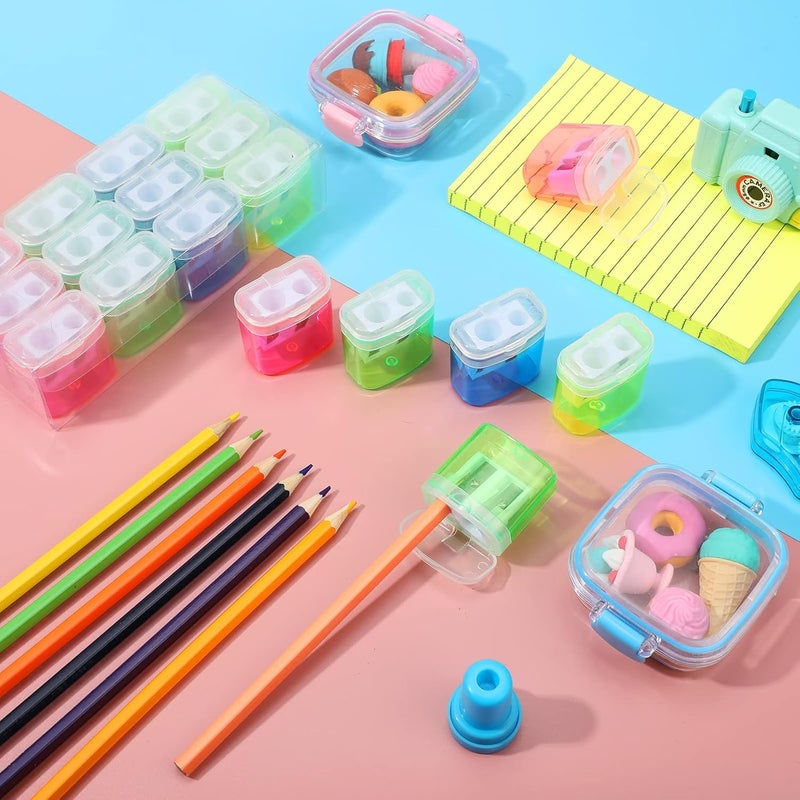 Teling 144 Pcs Colorful Dual Hole Pencil Sharpeners - Image 4
