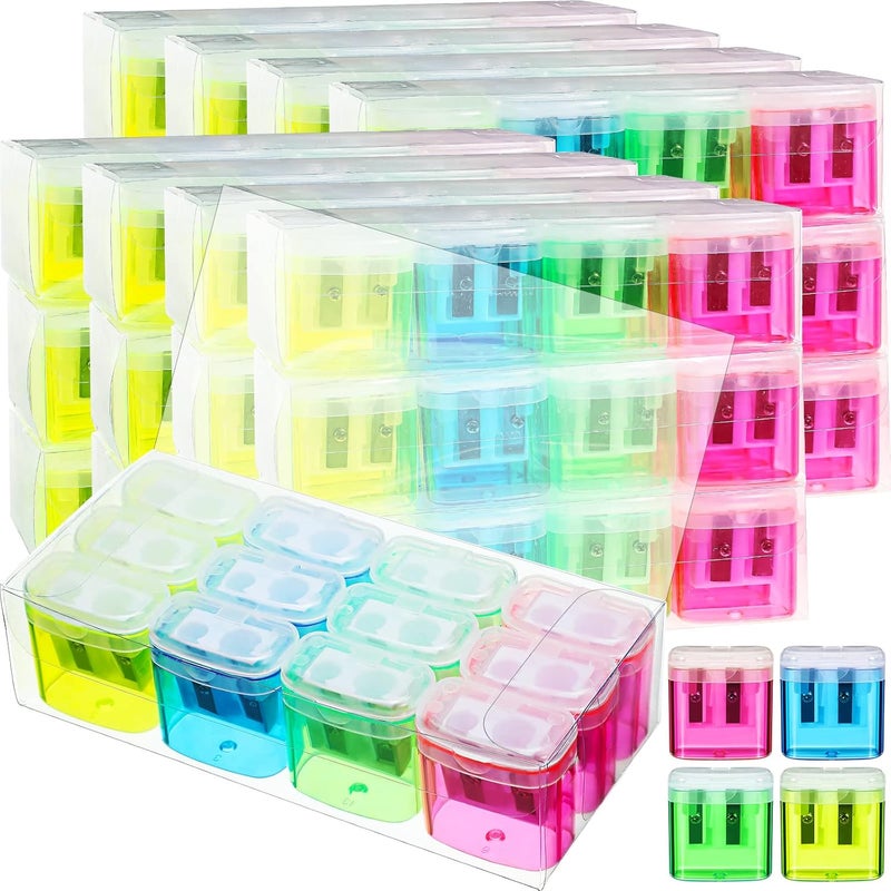 Teling 144 Pcs Colorful Dual Hole Pencil Sharpeners - Image 1