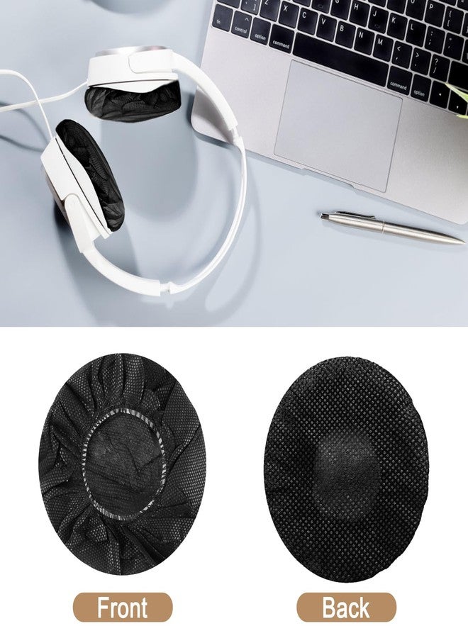 Tvoip 100Pcs Black Non-Woven Sanitary Headphone Ear Cover, Disposable Super Stretch Covers Washable, for Most On Ear Headphones Earpads (11 cm/ 4.33 Inch) - Image 4