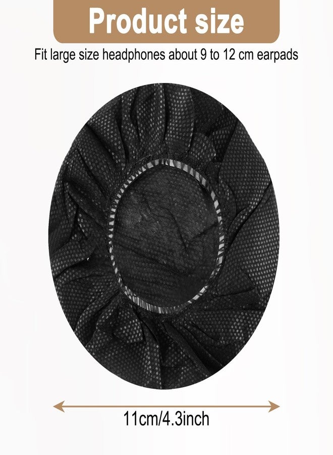 Tvoip 100Pcs Black Non-Woven Sanitary Headphone Ear Cover, Disposable Super Stretch Covers Washable, for Most On Ear Headphones Earpads (11 cm/ 4.33 Inch) - Image 5