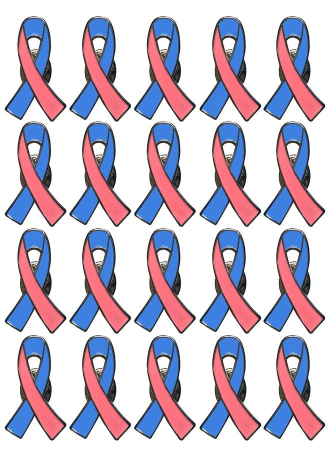 Alodidae 25 Pcs Pink & Blue Awareness Ribbon Pin for Birth Defects Infant Loss Pregnancy Loss SIDS Miscarriage Awareness Pins - Image 1