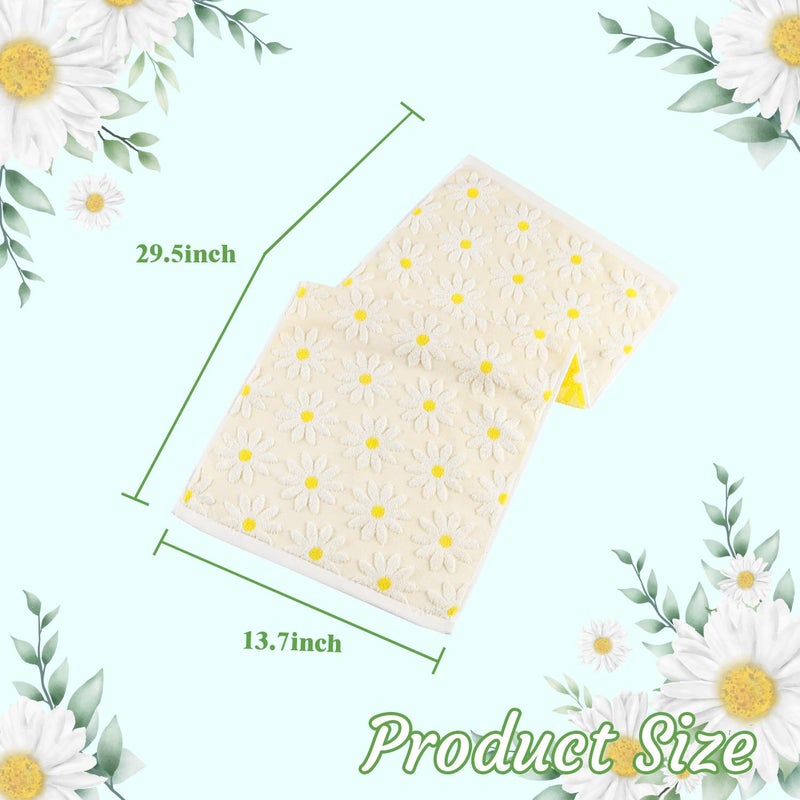 Quera 2 Pack Hand Towels Spring Summer White Flower Daisy Farmhouse Cotton Bathroom Decorative Towels Set for Drying, Cleaning, Cooking, Holiday 13.7'' x 29.5'' - Image 5