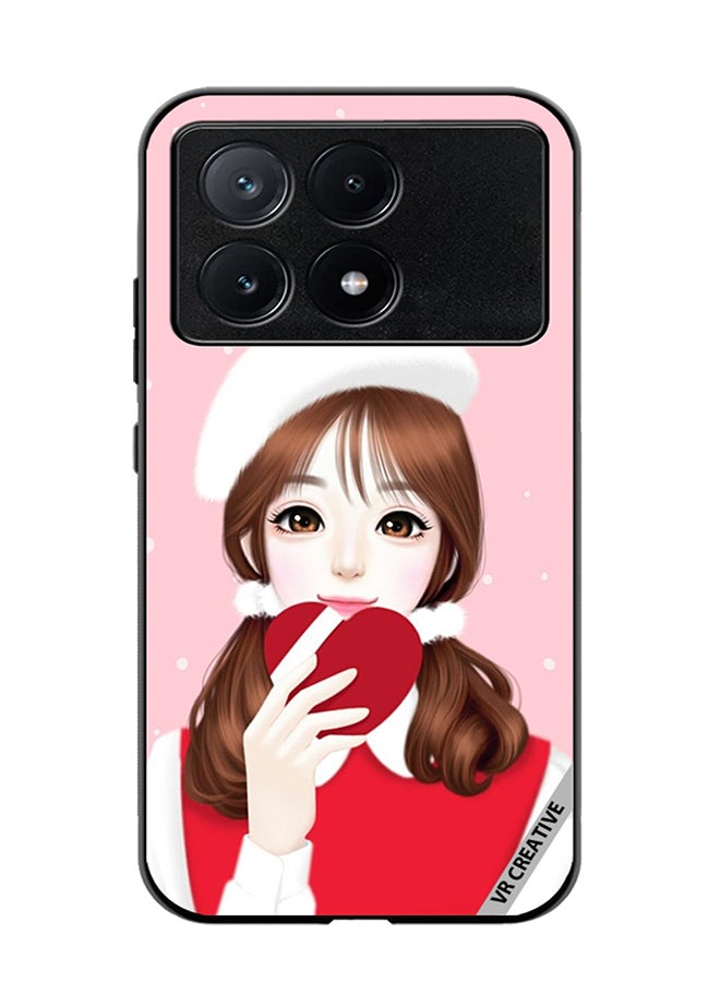 VR CREATIVE Protective Case Cover For Xiaomi Poco X6 Pro Girl Holding Heart Design Multicolour - Image 1