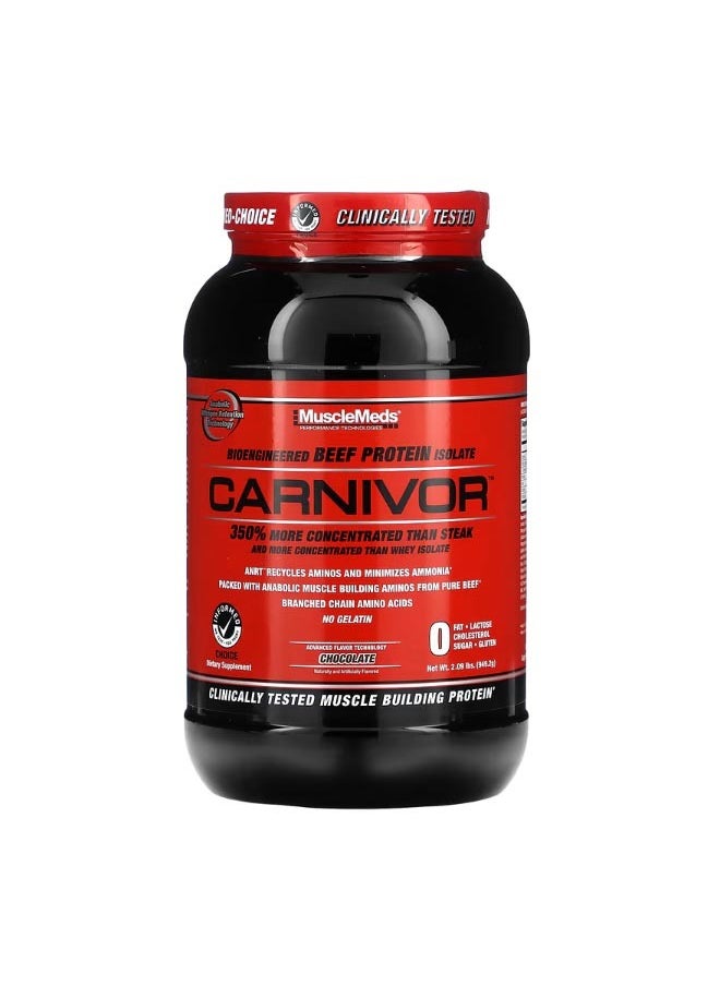 MUSCLEMEDS Carnivor Bioengineered Beef Protein Isolate Chocolate 2 lbs 949.2 g  - Image 1