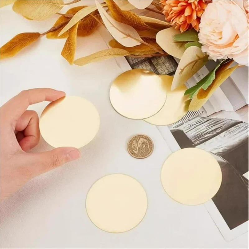 Brass Disc Circle Solid Brass Round Plate 2mm 5mm 10mm 15mm 20mm 25mm 30mm 35mm 40mm 45mm 50mm 60mm 70mm 80mm(Thickness 0.5mm 1pc,Diameter 45mm) - Image 2