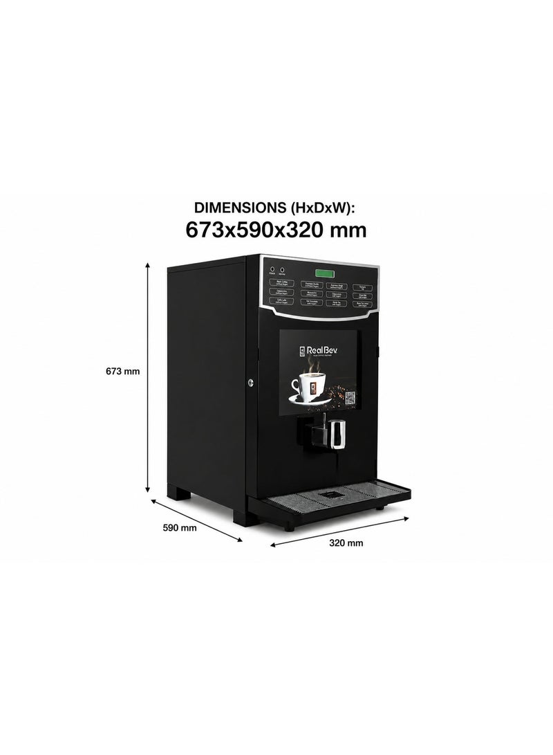 RealBev 12 Option Coffee Vending Machine | Automatic Tea & Coffee Dispenser with 12 Beverage Choices & Sugar-Free Options | Commercial Hot Beverage Machine for Offices, Cafés, Hotels & Workplaces - Image 4