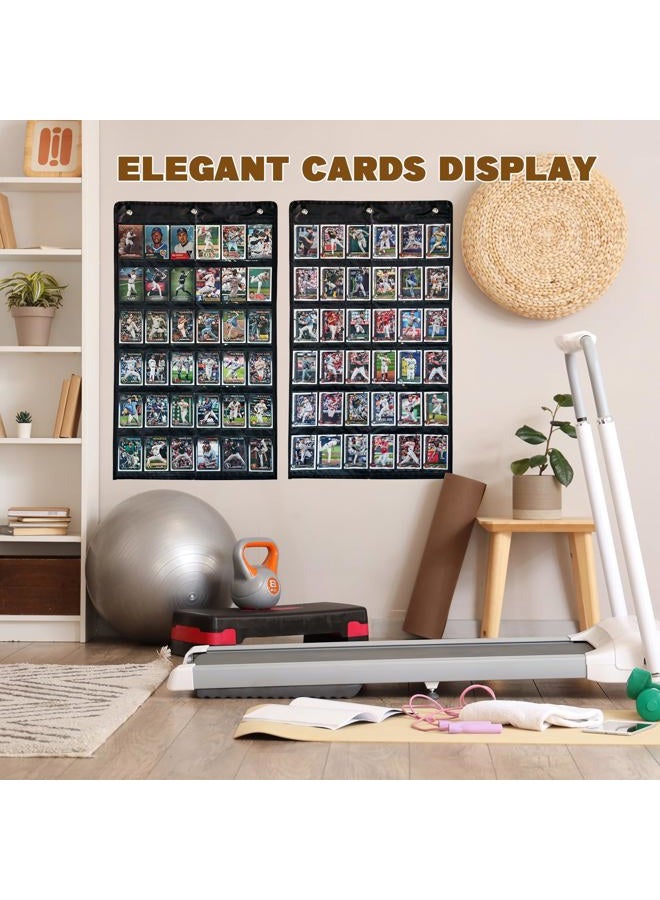 AAiphuwew 2 Pack 36 Cards Display Case, PET Baseball Card Display Case, Sport Card Holder - Football Basketball Trading Card Wall Display - Image 4