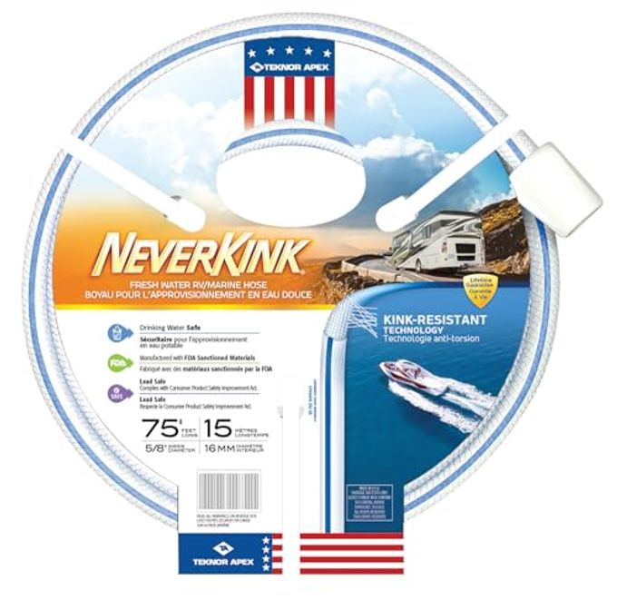 Teknor Apex 8602-75 NeverKink RV/Marine Hose 5/8" x 75',White - Image 1
