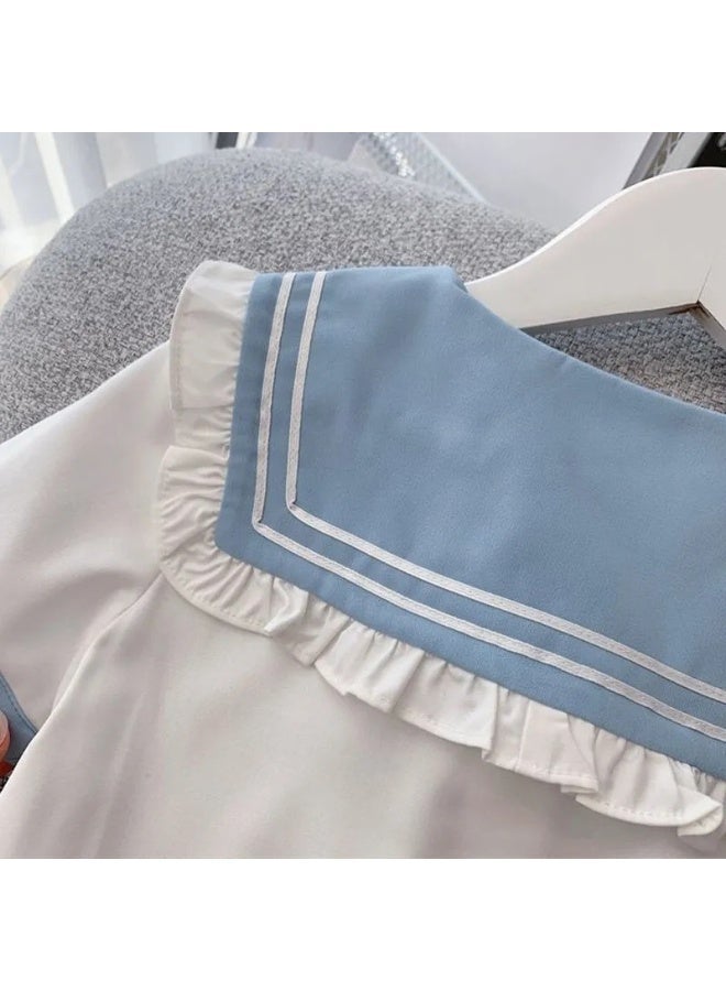 Loose Fit Girls Sailor Uniform Two Piece Set, Classic College Style School Clothes For Teen Girls 12 13 14 15 16 Years Old - Image 5