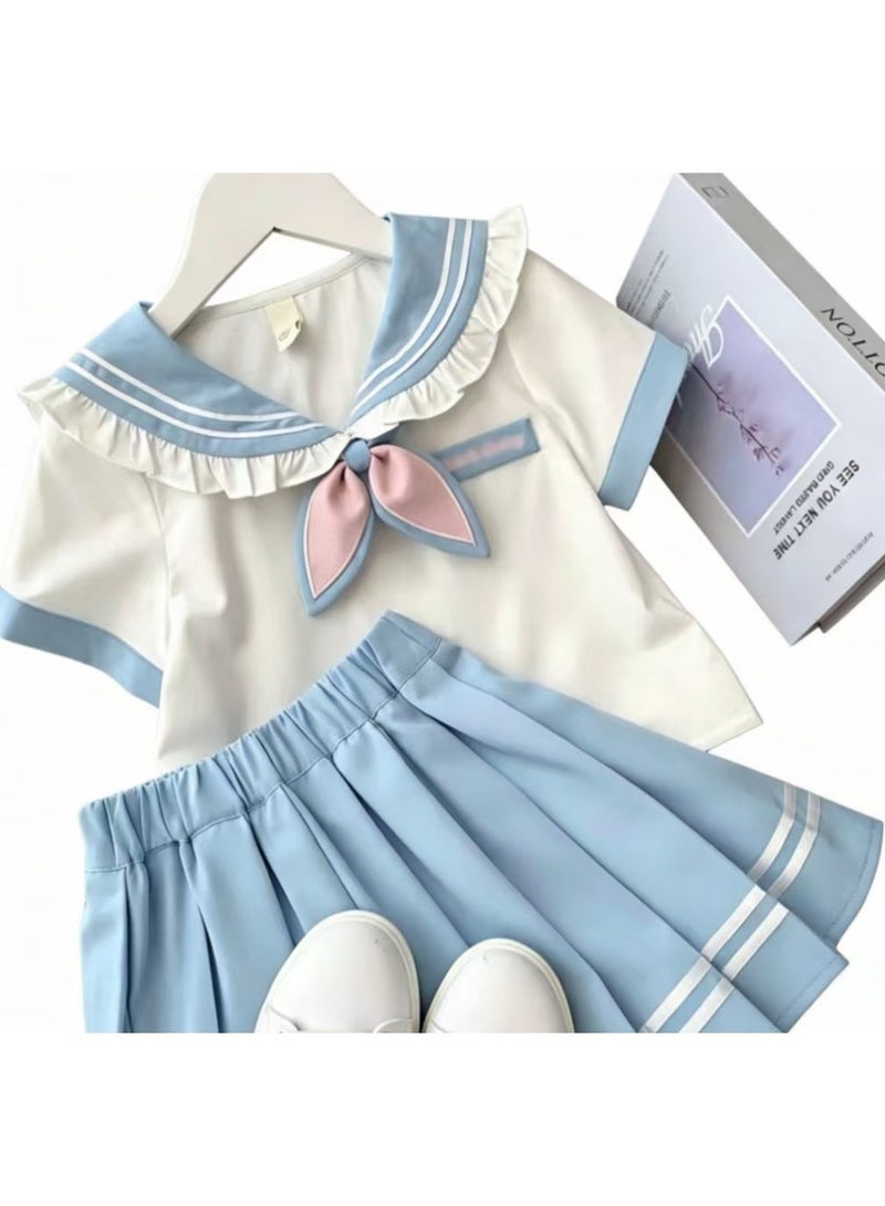 Loose Fit Girls Sailor Uniform Two Piece Set, Classic College Style School Clothes For Teen Girls 12 13 14 15 16 Years Old - Image 3
