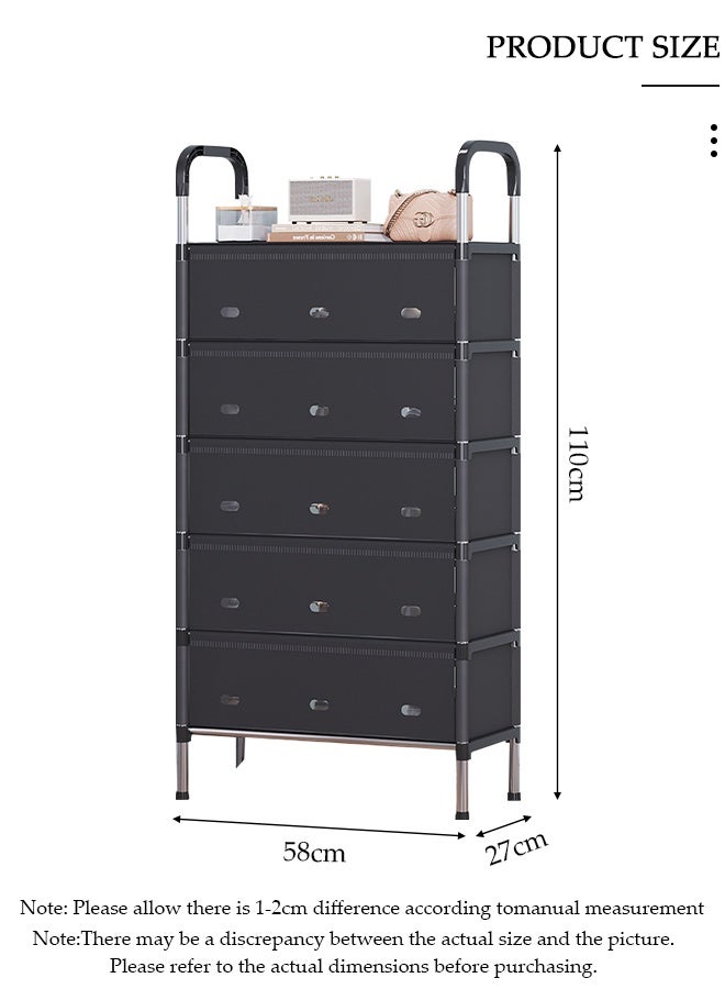 DUNISO 6-Tier Shoe Rack with Black Layer Covers 180°Flip Panel Dust-proof Space-Saving Shoe Organizer for Closet,Entryway,Bedroom,Durable Storage Shelf for Various Shoes with Countertop for Keys,Umbrella,Bags - Image 2