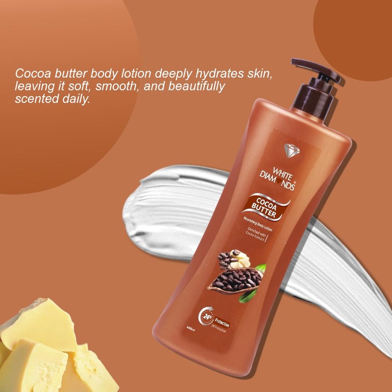 White Diamonds Cocoa Butter Lotion Deep Moisturizing Nourishing Formula Soft Smooth Skin 400 ML Cocoa Butter
