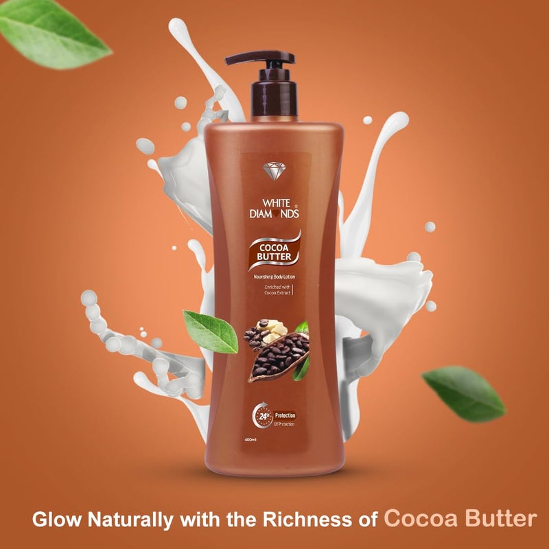 White Diamonds Cocoa Butter Lotion Deep Moisturizing Nourishing Formula Soft Smooth Skin 400 ML Cocoa Butter
