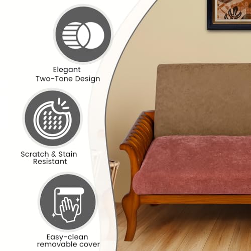 FABANE Premium Faux Rabbit Fur Sofa Cover – Rosewood – 3-Seater (27" × 72" / 70 × 180 cm) | Plush, Washable, Anti-Slip Sofa Protector Mat - Image 4