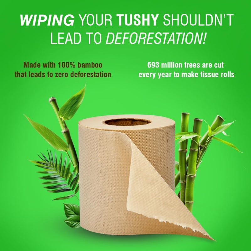 BECO Toilet Tissue Rolls | 3-ply, 960 Pulls (160 x 6 Rolls) | Tissue Paper Roll, Toilet Paper, Toilet Roll Eco Friendly, Soft & Highly Absorbent, 100% Natural Bamboo, Chemical-Free, Hypoallergenic - Image 5