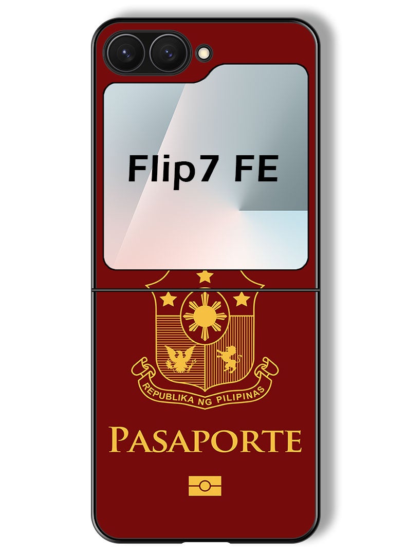 Theodor Case Compatible with Samsung Galaxy Z Flip 7 FE 6.7 Inch Protection Shockproof Bumper Cover Philippines Passport - Image 1