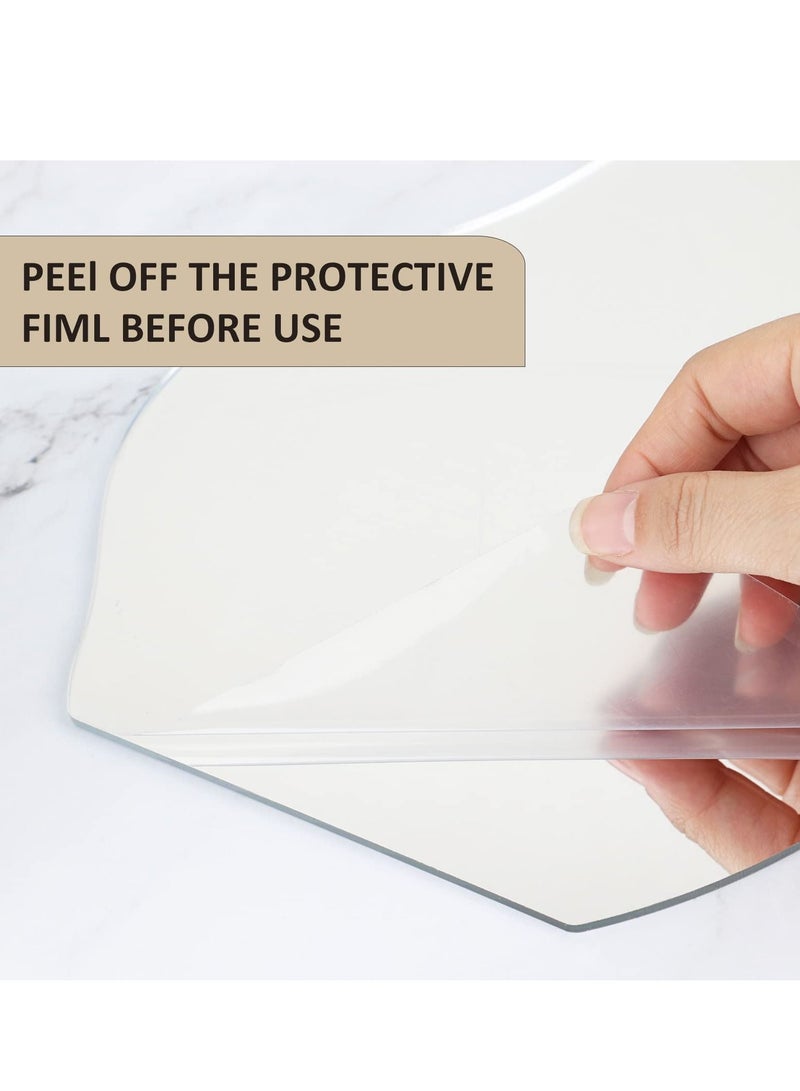 XiuWoo Irregular Aesthetic Vanity Mirror Frameless, Decorative Desk Tabletop Acrylic Mirrors with Wooden Stand for Living Room, Bedroom, and Minimal Spaces Home Decor - Image 4