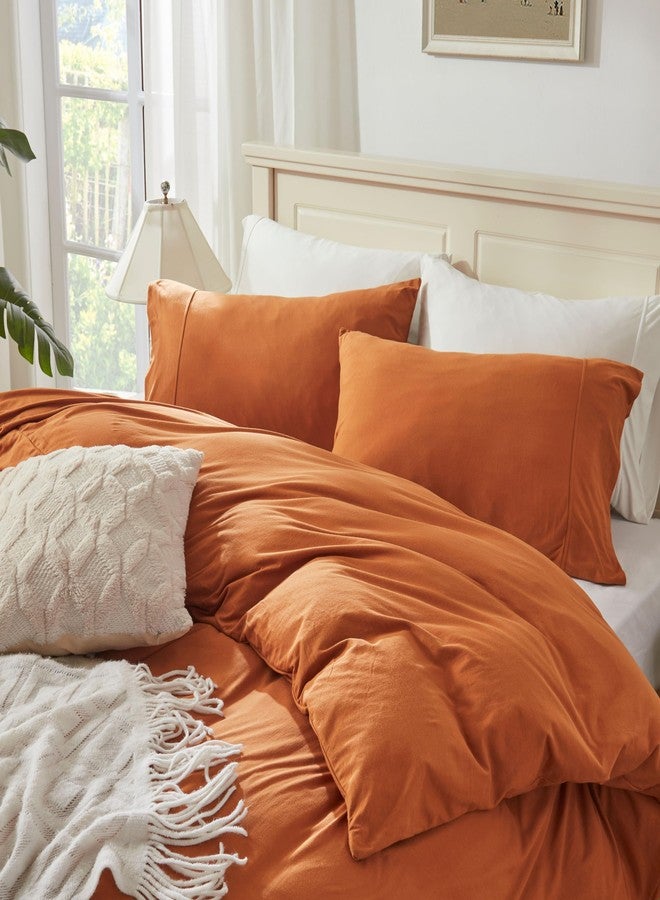 H HOUSEHOLD Household 100% Jersey Cotton Pillowcase 20”x36”-Light Weight, Comfortable, Super Soft Pillow Case with Envelope Closure Set of 2 (Burnt Orange, King Size Pillowcase) - Image 2