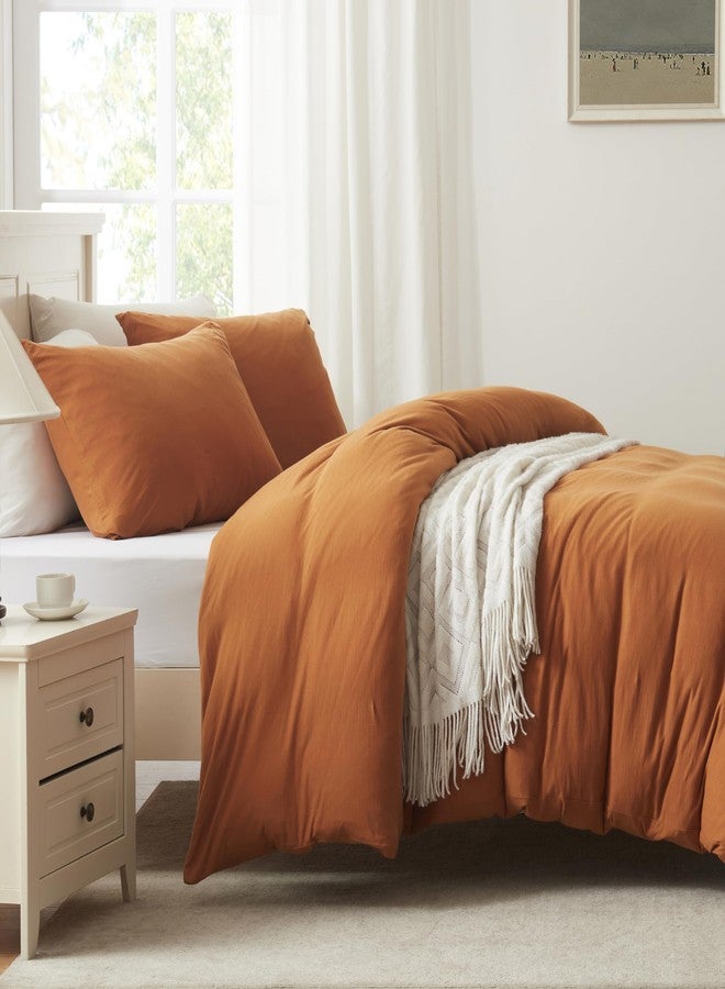 H HOUSEHOLD Household 100% Jersey Cotton Pillowcase 20”x36”-Light Weight, Comfortable, Super Soft Pillow Case with Envelope Closure Set of 2 (Burnt Orange, King Size Pillowcase) - Image 3
