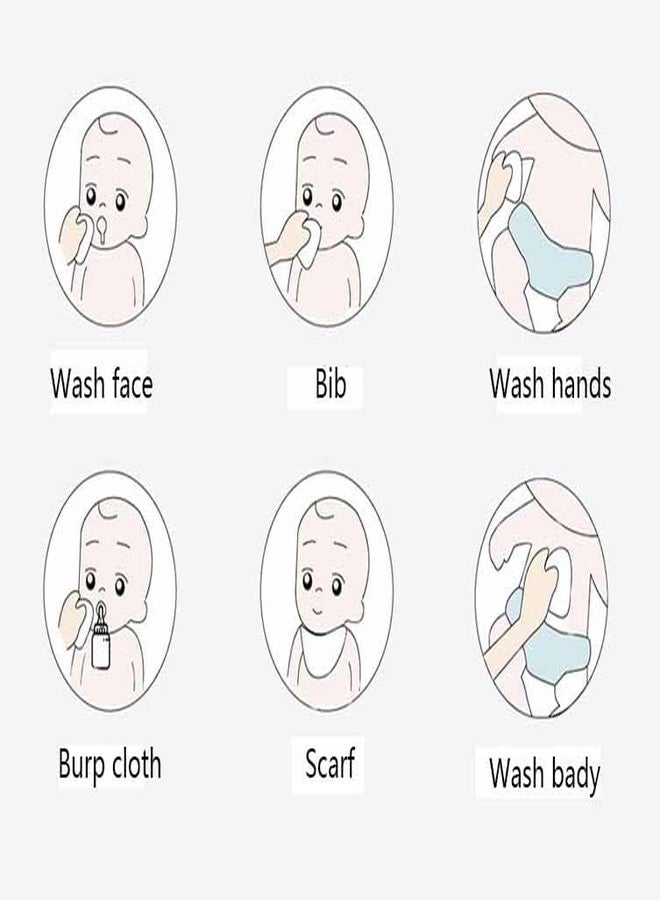 FIMALIA Dry Muslin Wash Cloth Organic Cotton Face Towel Handkerchief for Baby New Born/Infants/Toddlers (Color & Print May Vary) (Pack of 3,4 & 5) (25cm x 25cm (Multicolor), 5) - Image 4