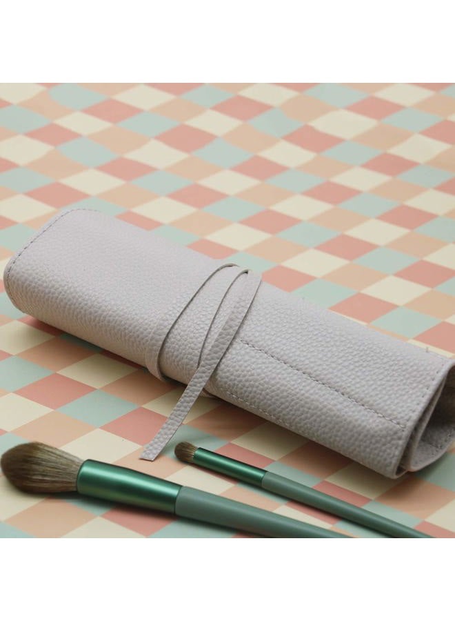 Bird&Fish Makeup Brush Holder Organizer Rolling Case Pouch Gray - Image 5