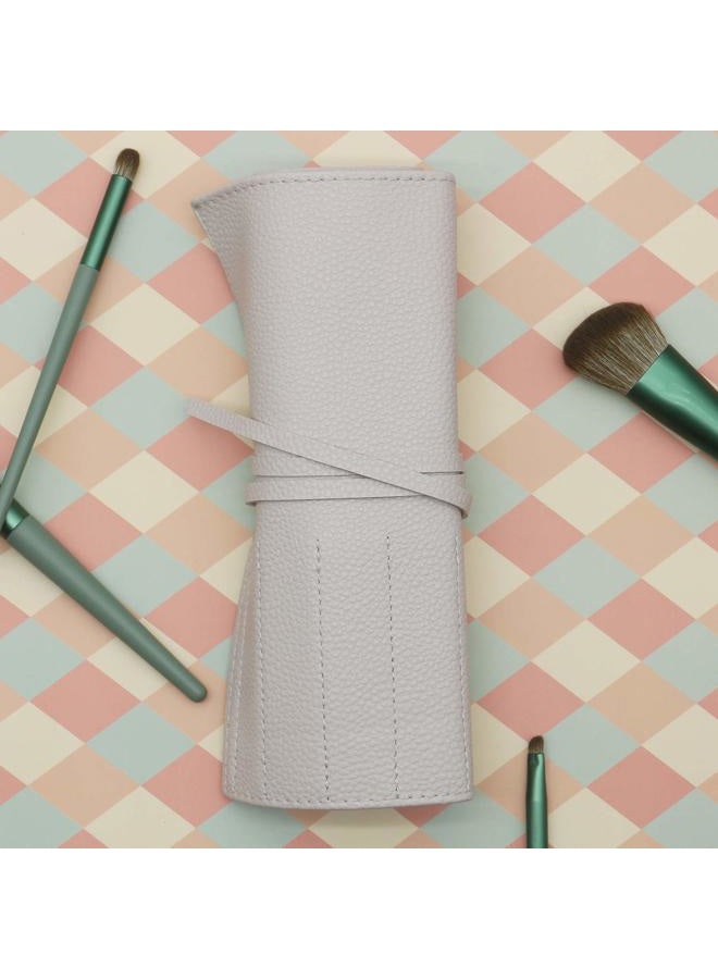Bird&Fish Makeup Brush Holder Organizer Rolling Case Pouch Gray - Image 4