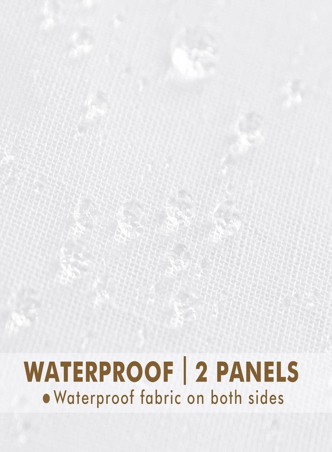 HolidayIdeas White Outdoor Sheer Curtains for Patio Waterproof-4 Panels Linen Semi Voile Indoor Sheer Curtains, Light Filtering Privacy Drapes for Living Room, Gazebo, Porch, Balcony, Pool 54"x84" - Image 4