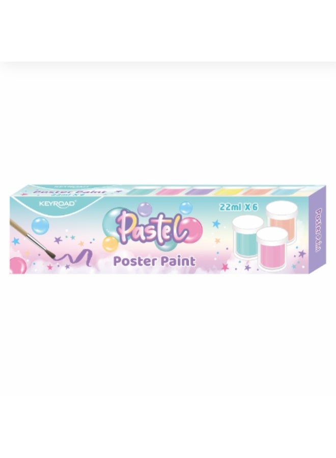 Keyroad pastel poster colors, 6-color  22ml - Image 1