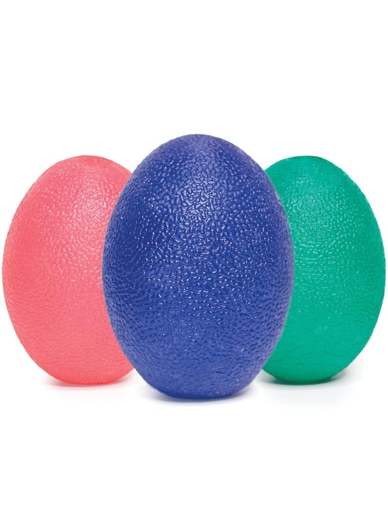 DMI DMI 3Piece Stress Ball Set for Adult Use to Relieve Stress  Anxiety Improve Finger  Grip Strength Pink Green  Blue Colors  - Image 1