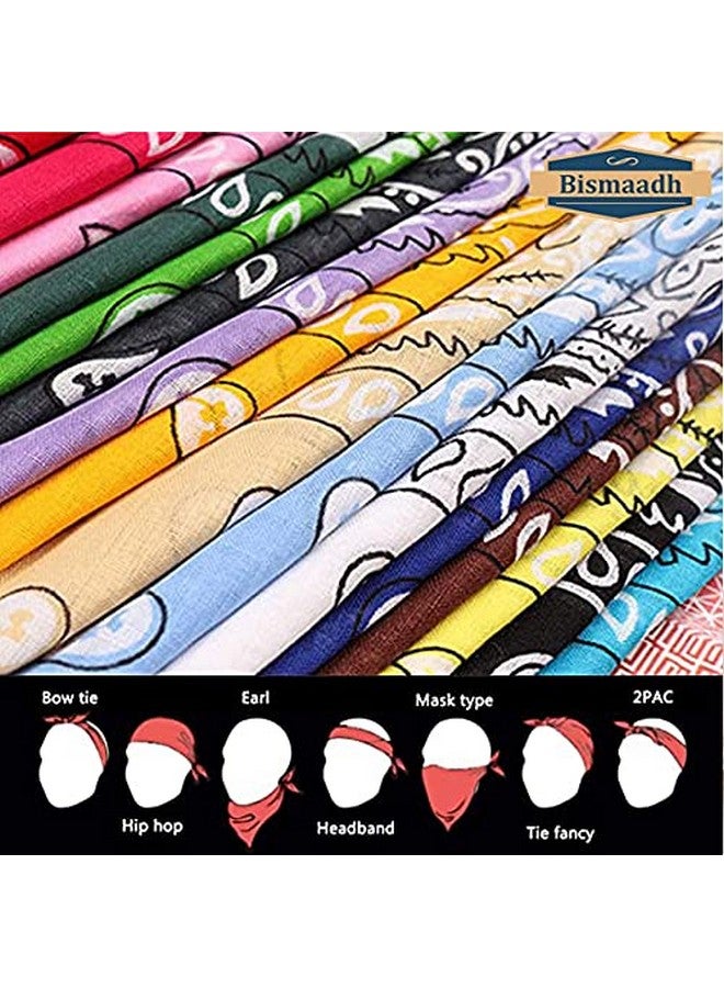 BISMAADH Cotton Paisley Star Print Neckerchief, Face Mask Bandana sun & UV - For Men & Women Pack of 1 (Grey) - Image 4